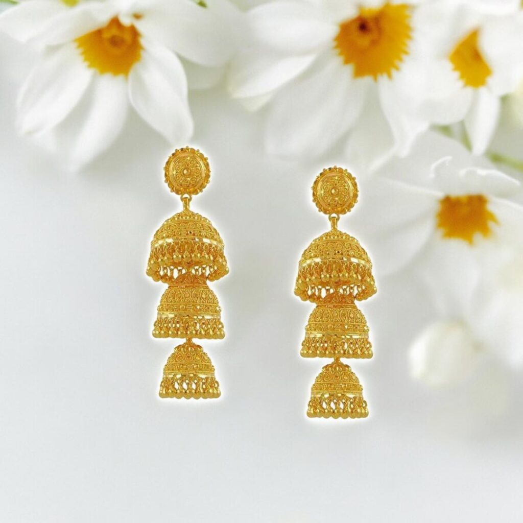 Gold Plated Jhumka Earring 1TK BD Jewelers Bangladesh